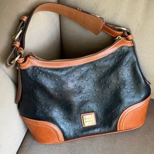 Dooney and Bourke Black Ostrich Hobo Bag
